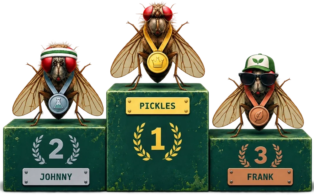 Podium: 1st Pickles, 2nd Johnny, 3rd Frank